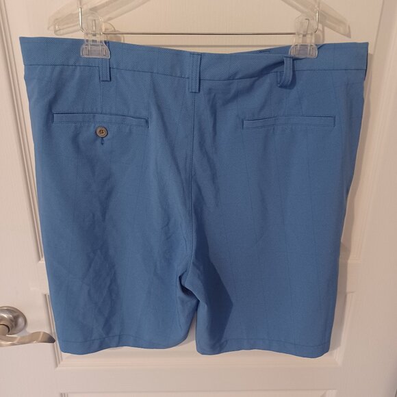 PGA Tour Golf Shorts Men 38 Blue Plaid 8.5" Inseam Stretch - Picture 2 of 5